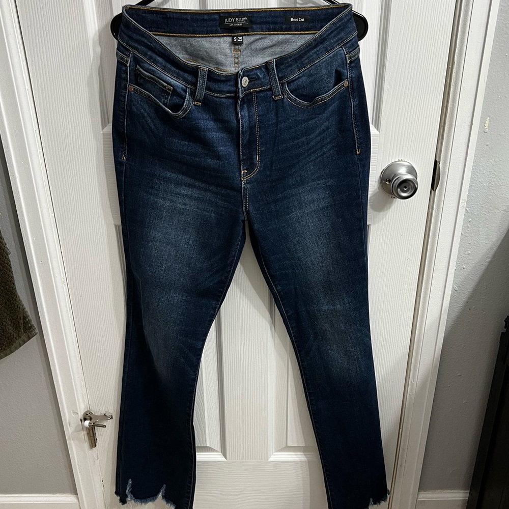 Judy Blue mid rise non distressed hem bootcut denim